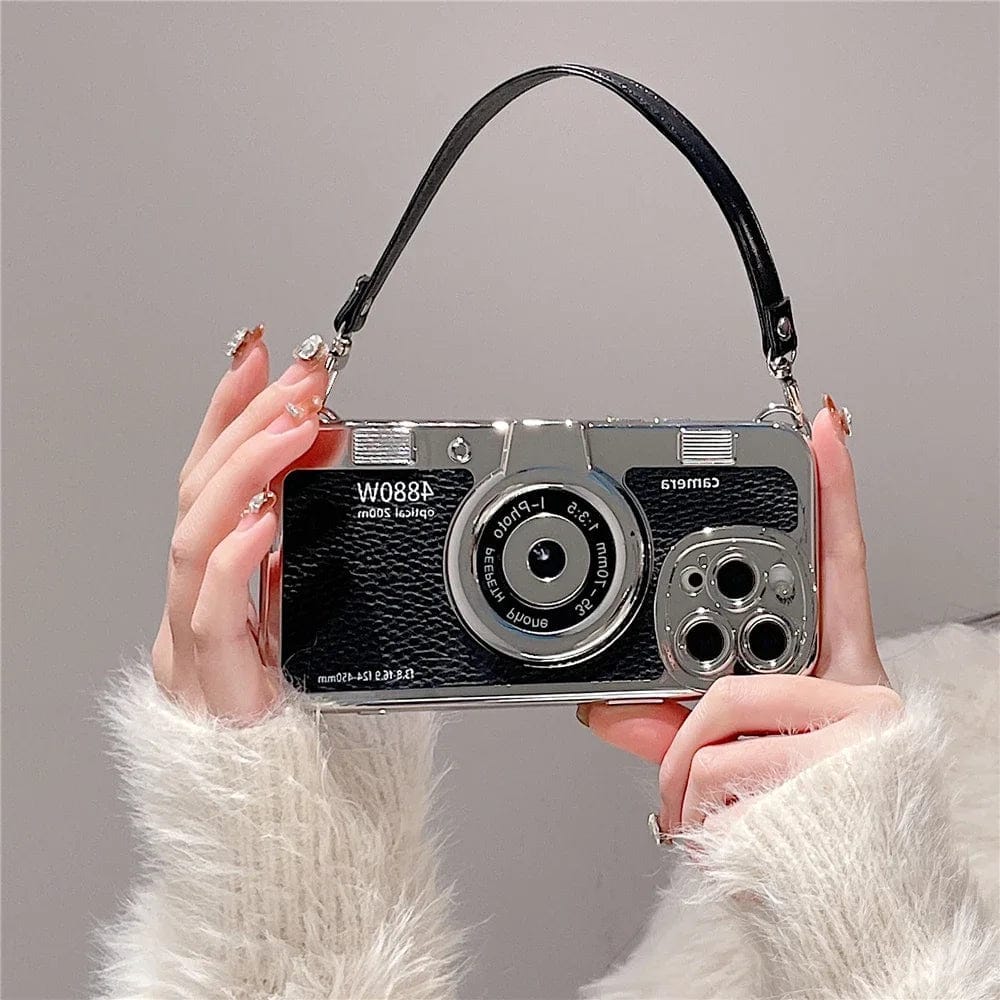 Luxury Retro Stereo Camera Lanyard iPhone Case - A-1 Thread Vault