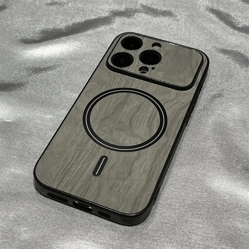 Luxury Wood Grain Magsafe Shockproof iPhone Case - A-1 Thread Vault