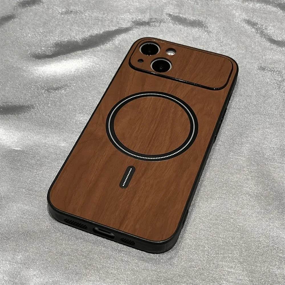 Luxury Wood Grain Magsafe Shockproof iPhone Case - A-1 Thread Vault