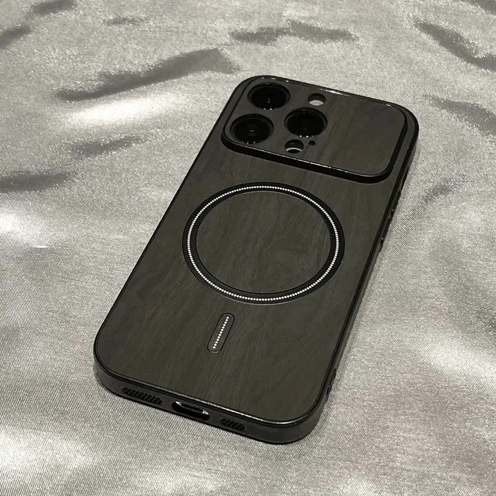 Luxury Wood Grain Magsafe Shockproof iPhone Case - A-1 Thread Vault