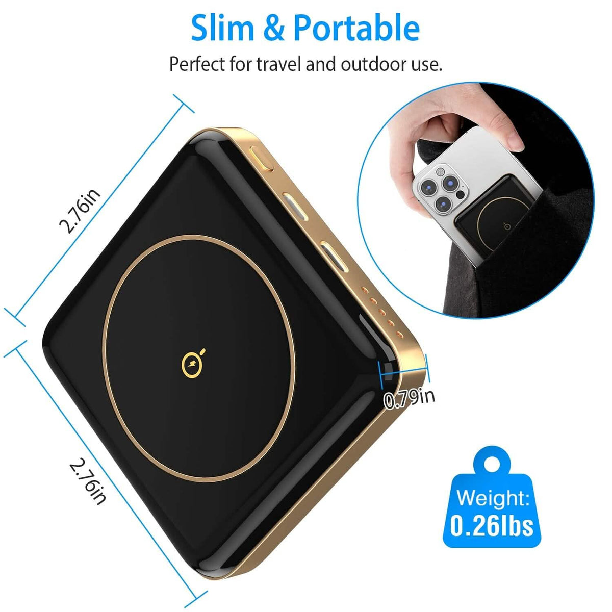 Magnetic Wireless Power Bank 10000mAh Magnetic Portable Charger Magsafe - A-1 Thread Vault