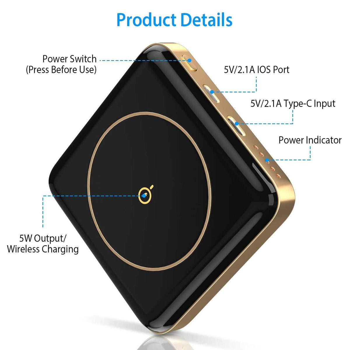 Magnetic Wireless Power Bank 10000mAh Magnetic Portable Charger Magsafe - A-1 Thread Vault