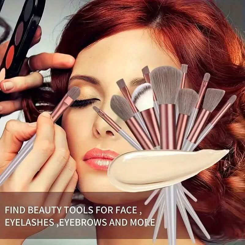 13-Piece: Professional Soft Fluffy Makeup Brush Set with Bag Case - A-1 Thread Vault