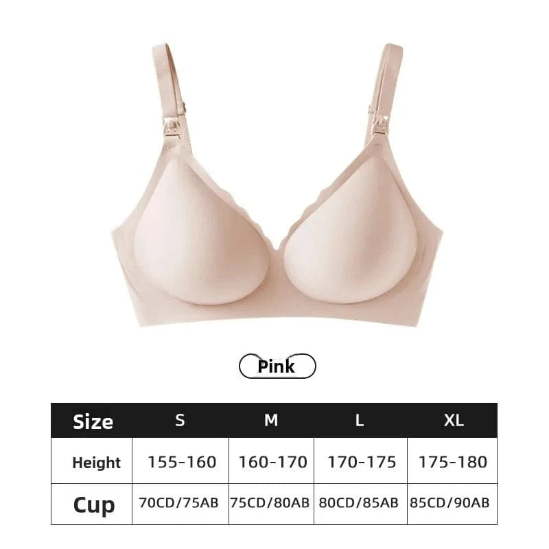 Maternity Bra with Push-up Front To Prevent Sagging Seamless Breathable and Comfortable Nursing Push-up Bra - A-1 Thread Vault