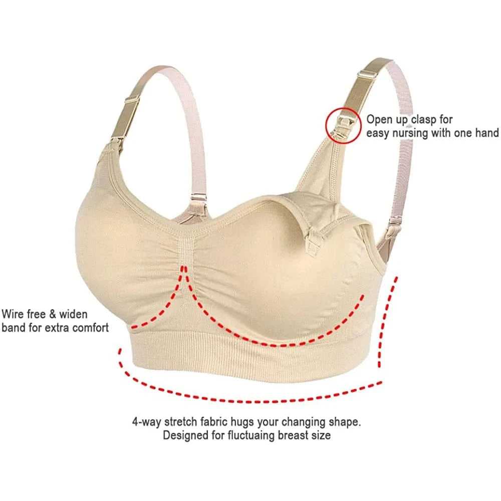 Maternity Bras Wirefree Nursing Bra Pregnancy Clothes Prevent Sagging Breastfeeding Women's Breathable lactancia Bra - A-1 Thread Vault