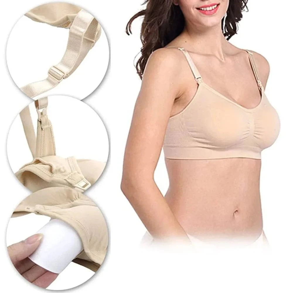 Maternity Bras Wirefree Nursing Bra Pregnancy Clothes Prevent Sagging Breastfeeding Women's Breathable lactancia Bra - A-1 Thread Vault