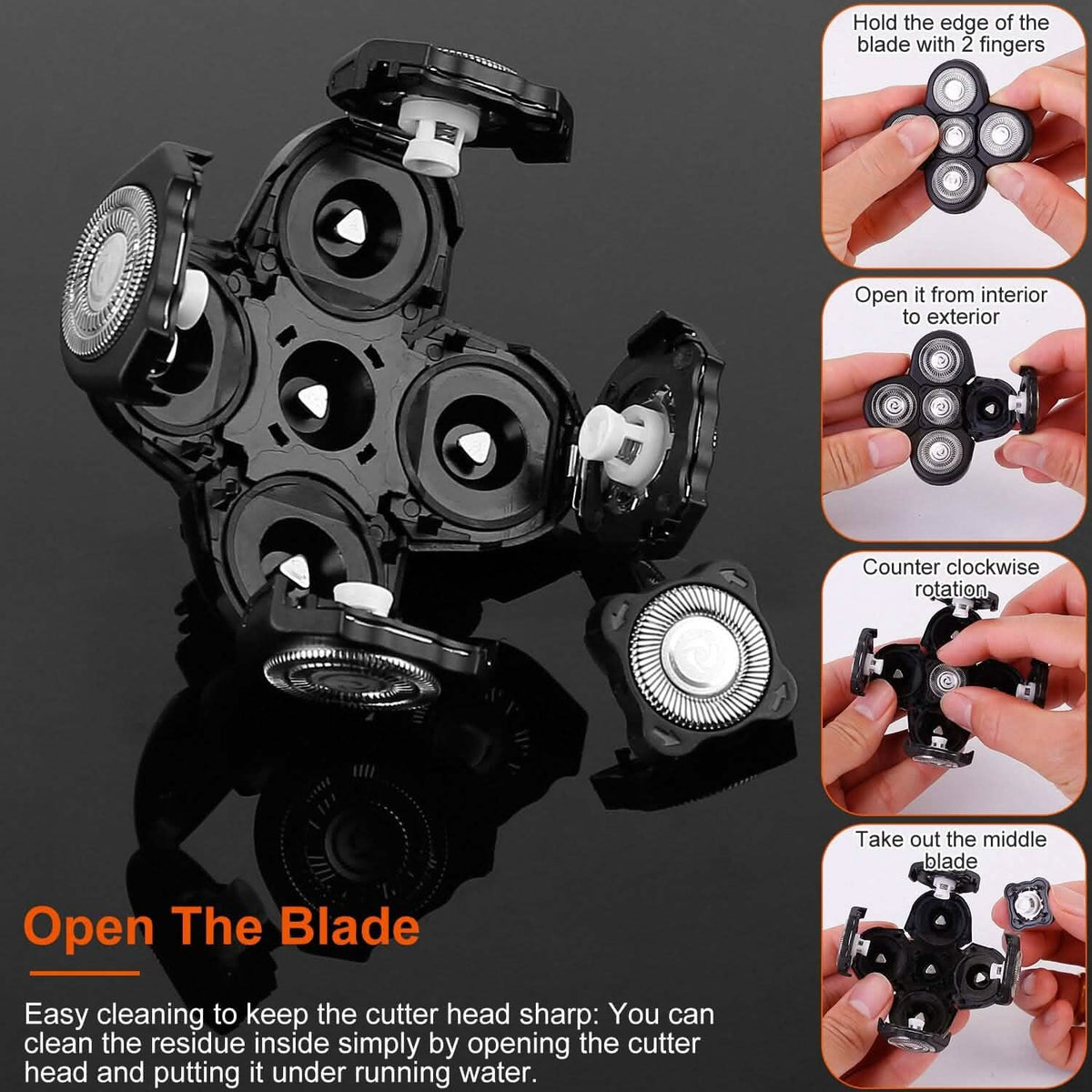 Men Electric Shaver Replacement Blade 5 Heads Beard Cutter Replacement - A-1 Thread Vault