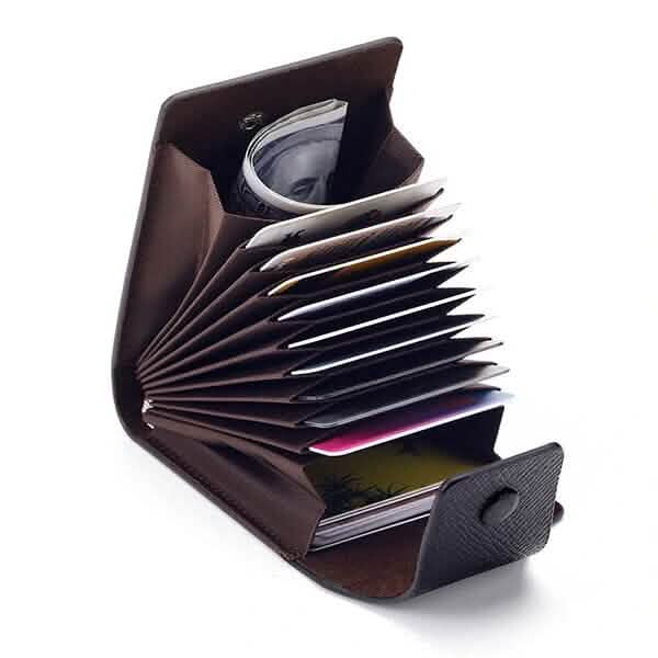 Men Faux Leather 10 Card Slots Coins Bag Wallet - A-1 Thread Vault