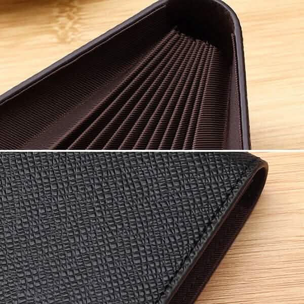 Men Faux Leather 10 Card Slots Coins Bag Wallet - A-1 Thread Vault