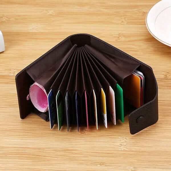 Men Faux Leather 10 Card Slots Coins Bag Wallet - A-1 Thread Vault