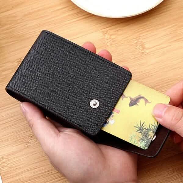 Men Faux Leather 10 Card Slots Coins Bag Wallet - A-1 Thread Vault
