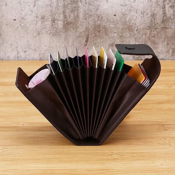 Men Faux Leather 10 Card Slots Coins Bag Wallet - A-1 Thread Vault