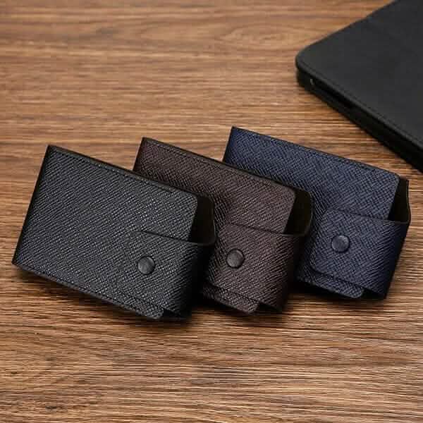Men Faux Leather 10 Card Slots Coins Bag Wallet - A-1 Thread Vault