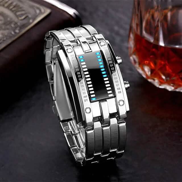 Men LED Light Stainless Steel Sports Watch - A-1 Thread Vault
