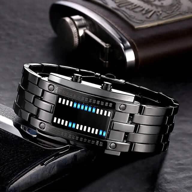 Men LED Light Stainless Steel Sports Watch - A-1 Thread Vault