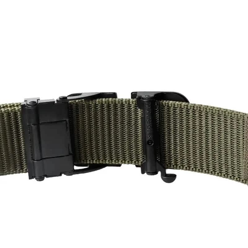Men's Automatic Metal Buckle Nylon Canvas Webbing Belt - A-1 Thread Vault