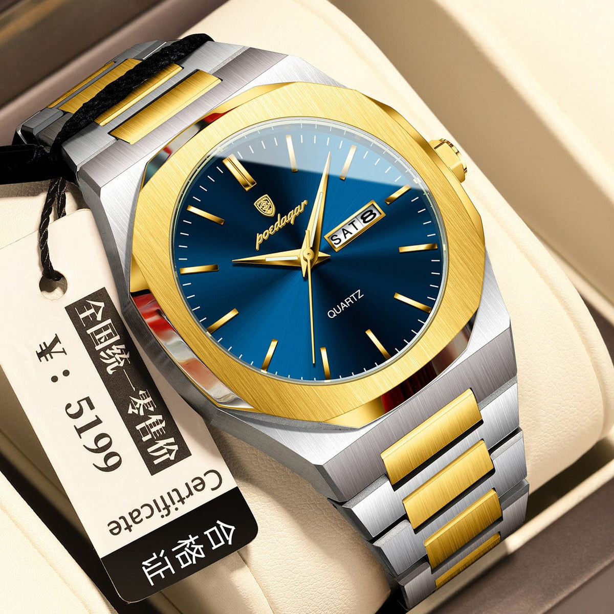 Men's Waterproof Luminous Quartz Watch - A-1 Thread Vault