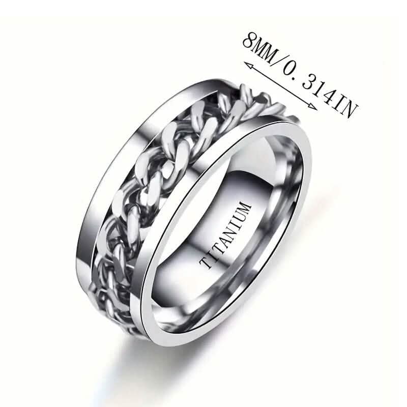 Men's 8mm Titanium Steel Ring - A-1 Thread Vault
