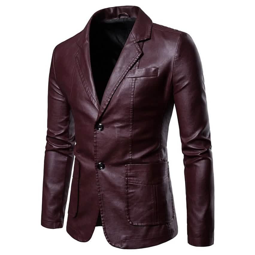 Men's Blazer Faux Leather Jacket - A-1 Thread Vault