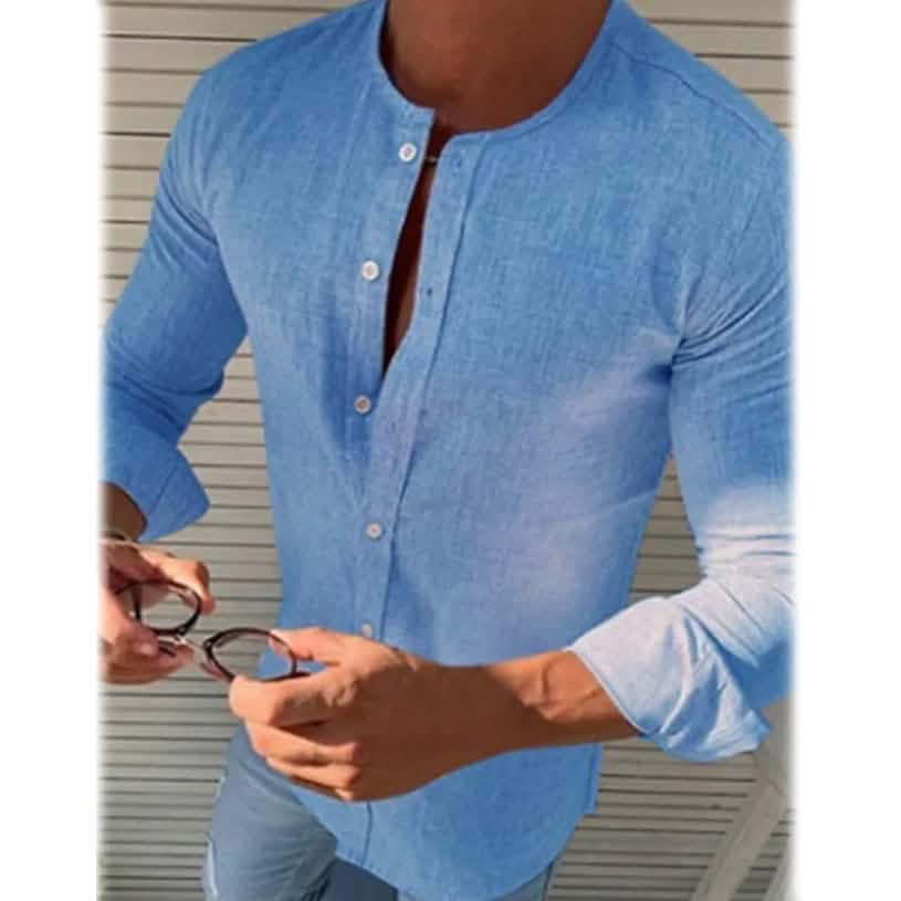 Men's Casual Solid Long Sleeve Shirt - A-1 Thread Vault