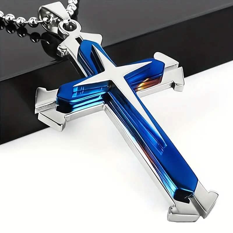 Men's Fashion Cross Dominance Guardian Multi Layer Necklace - A-1 Thread Vault