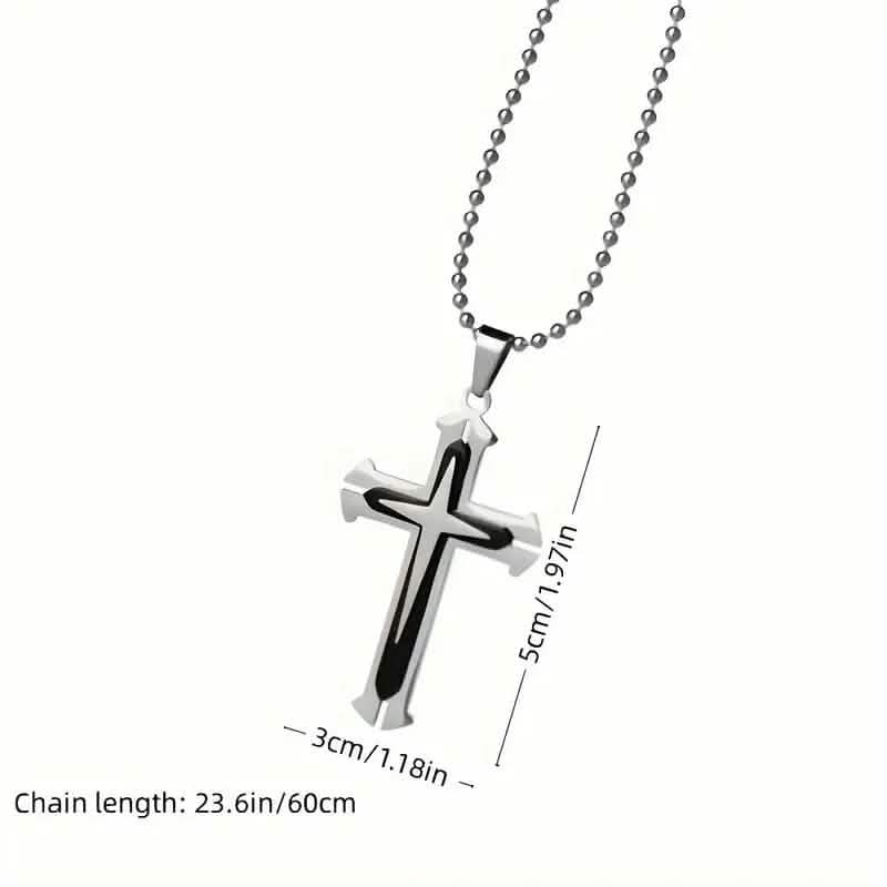 Men's Fashion Cross Dominance Guardian Multi Layer Necklace - A-1 Thread Vault
