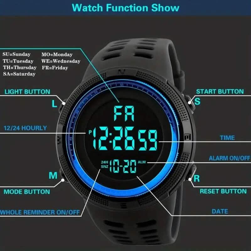 Men's Large Dial Sports Electronic Watch - A-1 Thread Vault