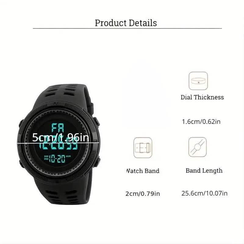 Men's Large Dial Sports Electronic Watch - A-1 Thread Vault