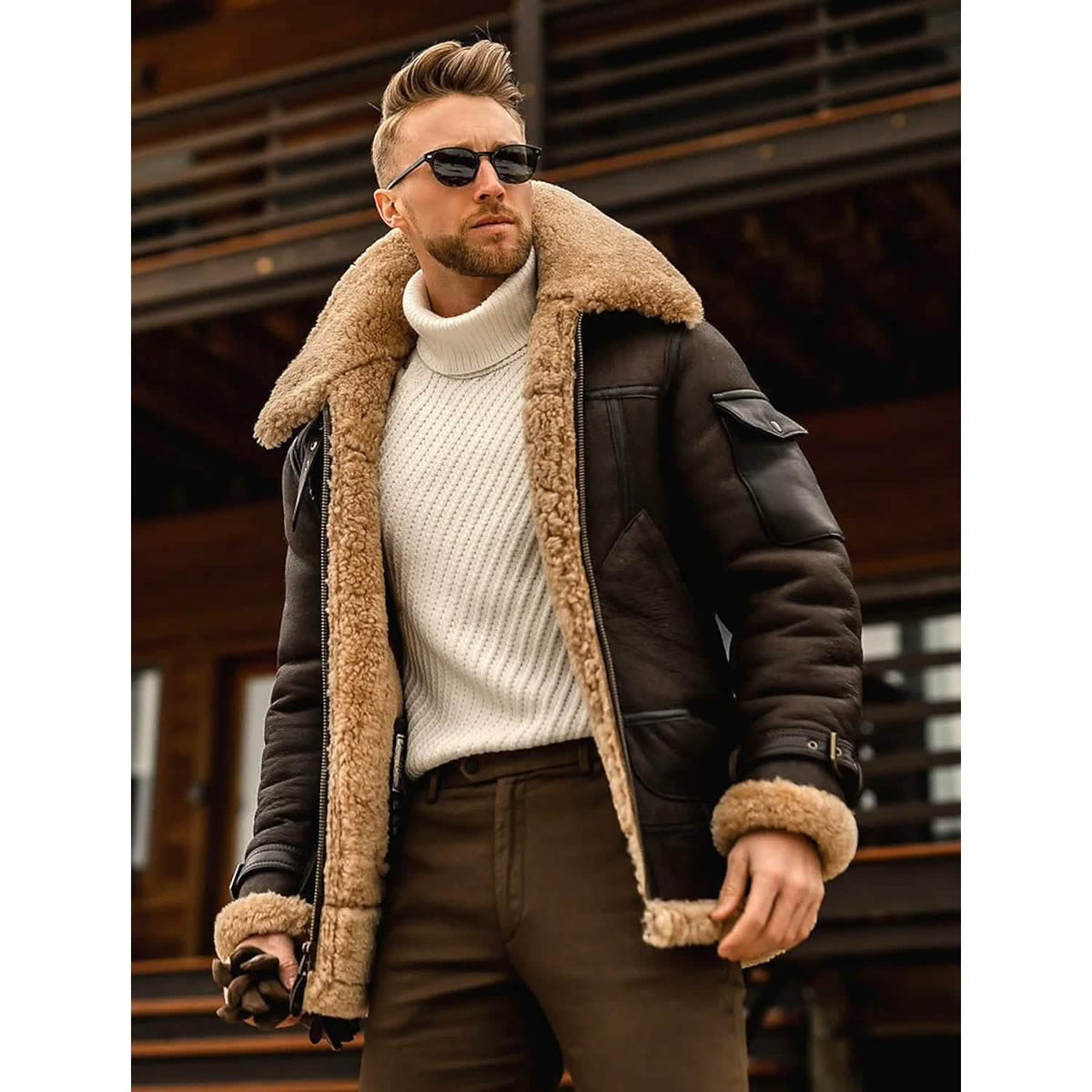 Men's Shearling Coat Winter Jacket - A-1 Thread Vault