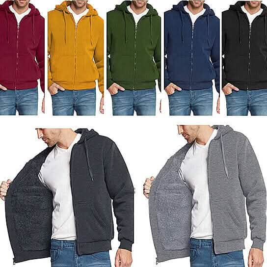 Men's Thick Sherpa Lined Fleece Hoodie (Big & Tall Sizes Available) - A-1 Thread Vault