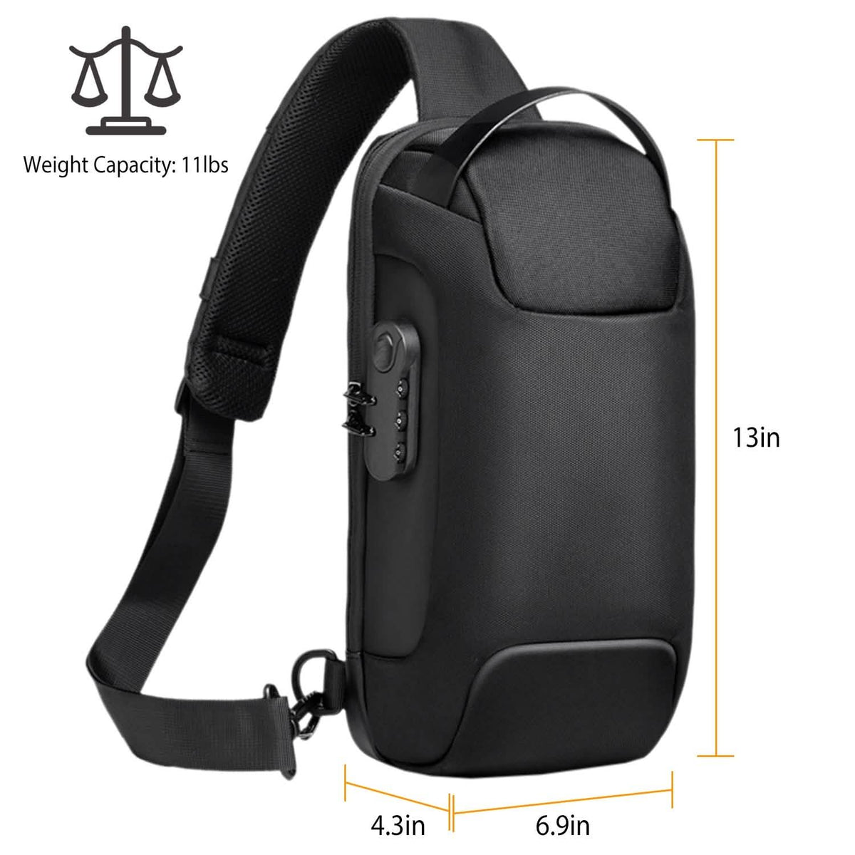 Men's Waterproof Anti-Theft Sling Backpack - A-1 Thread Vault