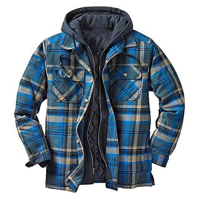 Men's Winter Parka Jacket Cotton Hooded Shirt Jacket - A-1 Thread Vault