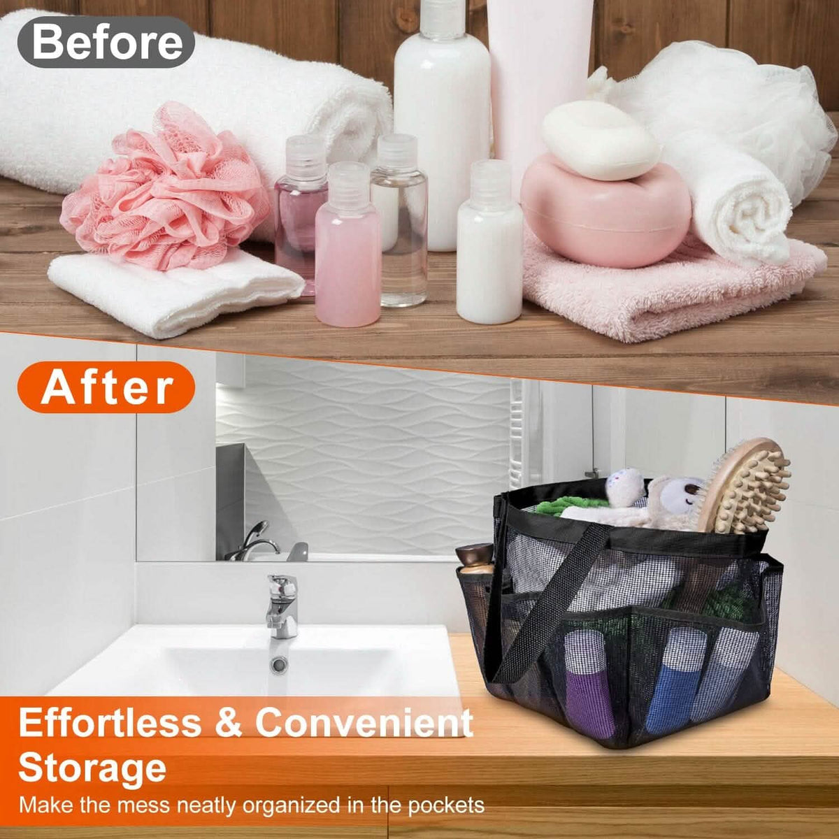 Mesh Shower Caddy Bag Organizer Storage Hanging Basket - A-1 Thread Vault