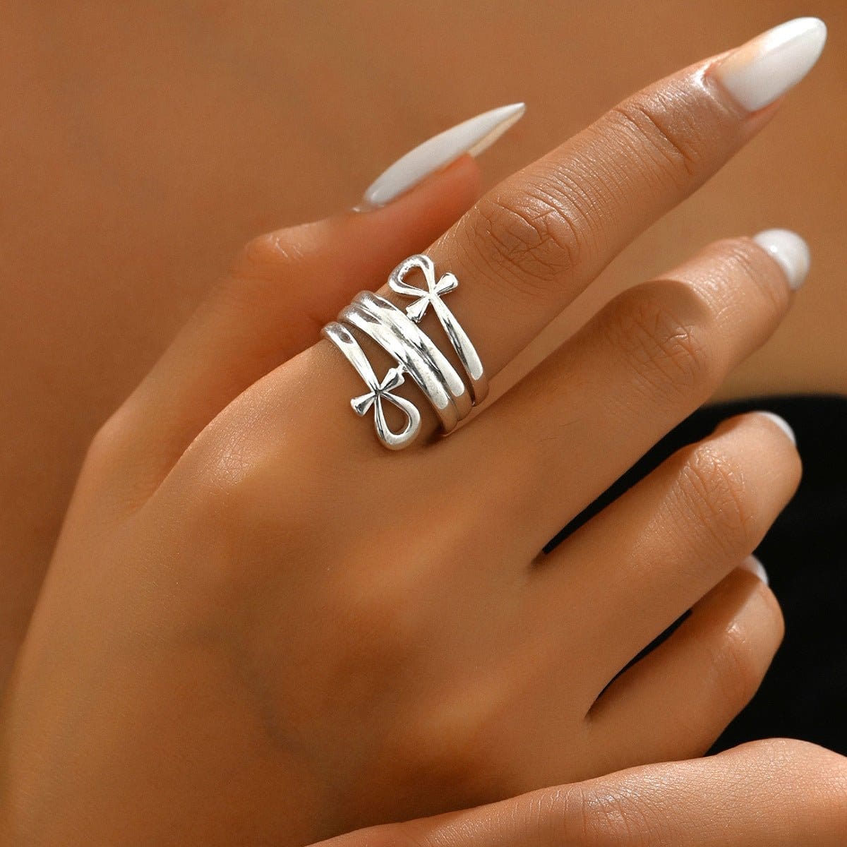 Minimalist Bow Design Statement Ring (MAC411) - A-1 Thread Vault