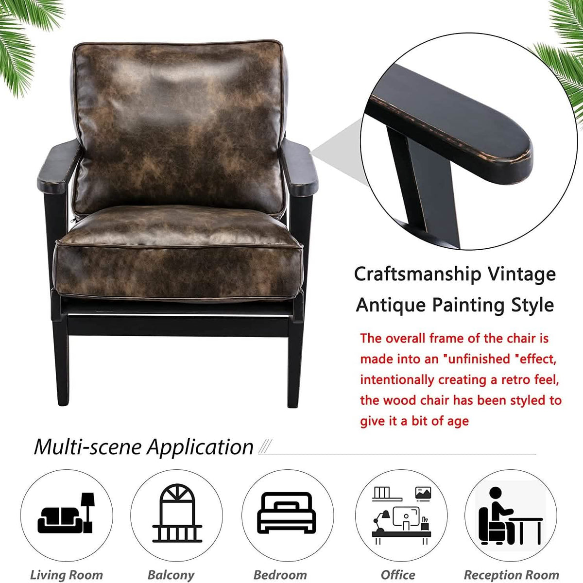 Modern Faux Leather Accent Chair - A-1 Thread Vault