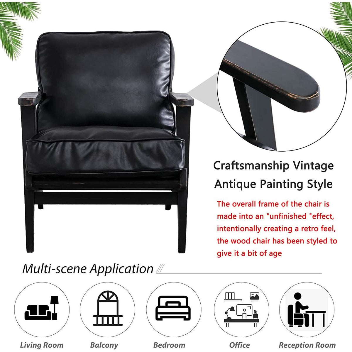 Modern Faux Leather Accent Chair - A-1 Thread Vault