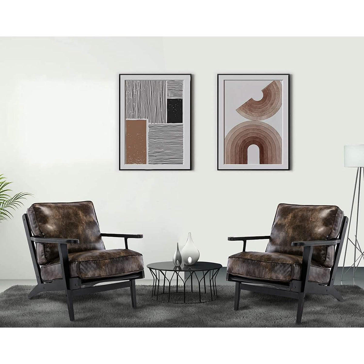 Modern Faux Leather Accent Chair - A-1 Thread Vault