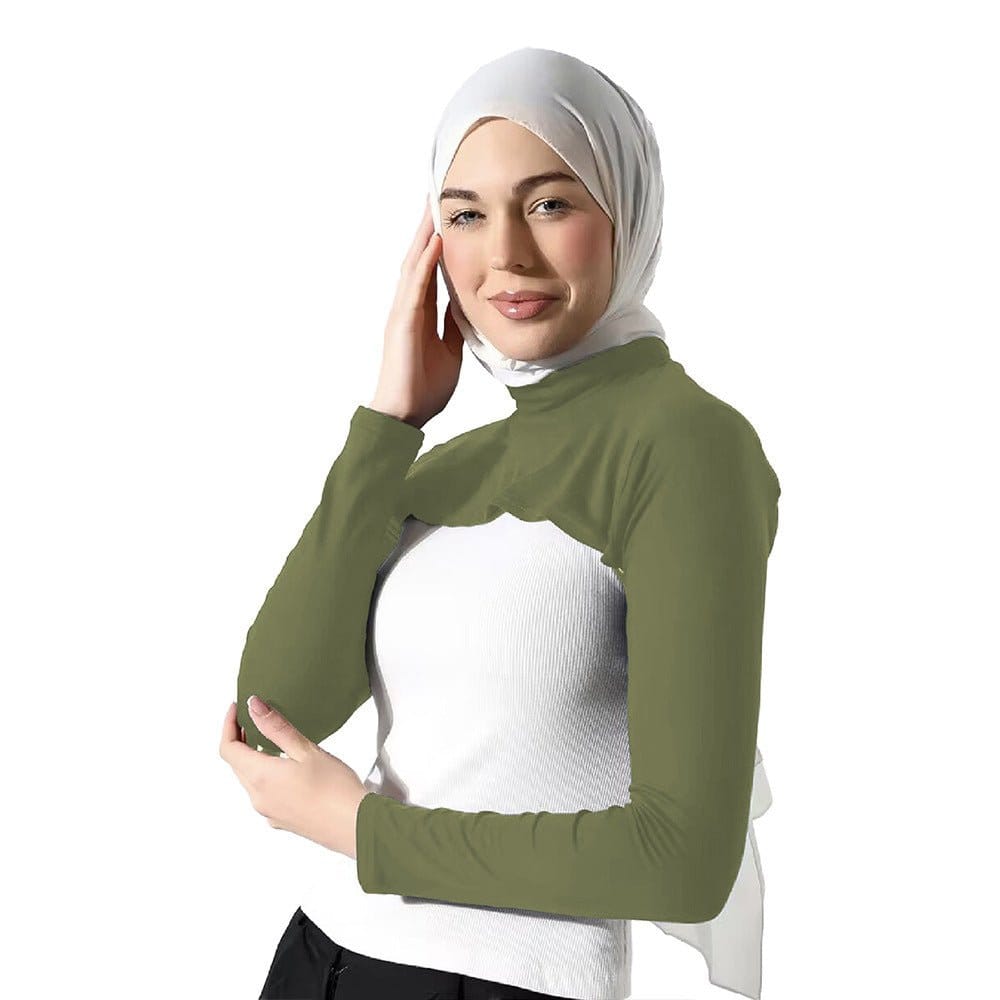 Modest Shoulder-Cover Base Layer Versatile Sleeveless Inner Top with Attached Sleeves | One Size (MAC409) - A-1 Thread Vault