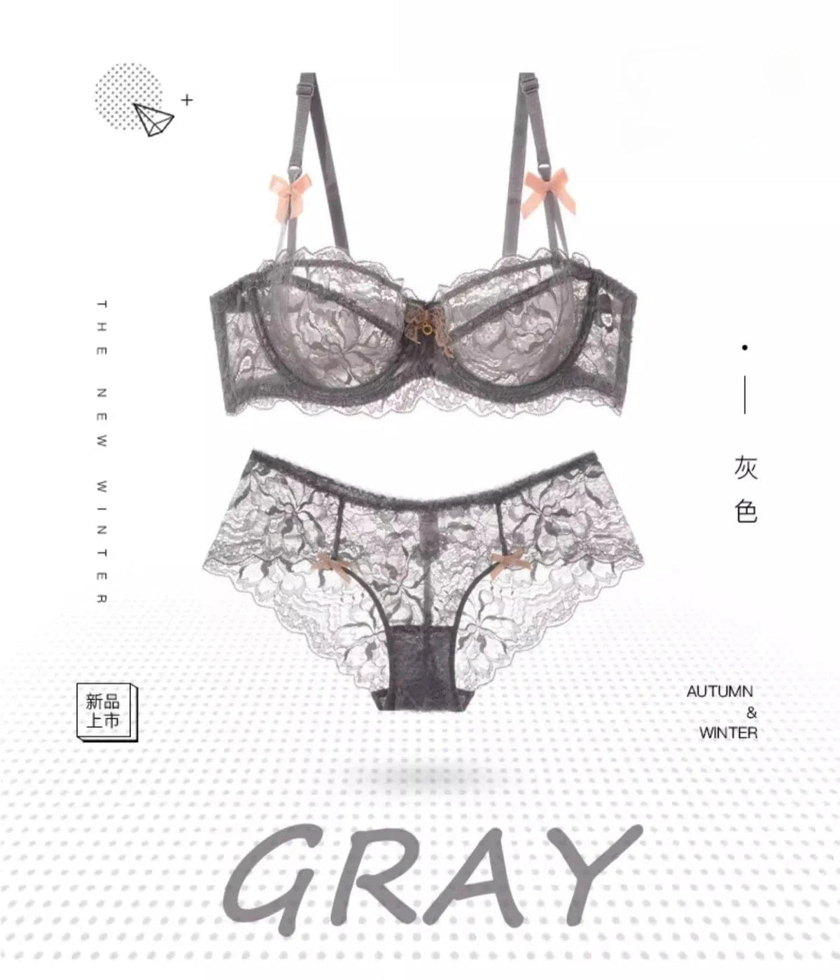 MOYISU Summer Lingerie Set Sheer French Lace Minimiser Bra Briefs Ultra Thin Sexy Women's Underwear Big Bust Sexy Tushy & Panty - A-1 Thread Vault