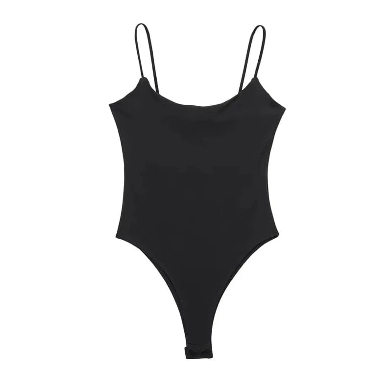 MUJER White Black Body Woman Sleeveless Tight Bodysuit Lingerie Sexy Woman Bodys Bodycon Backless Bodysuit Women Summer Tops - A-1 Thread Vault