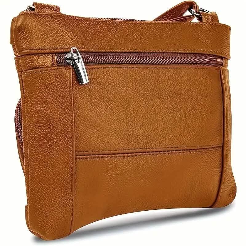 Multi-Pocket Wide Crossbody Wide Leather Bag - A-1 Thread Vault