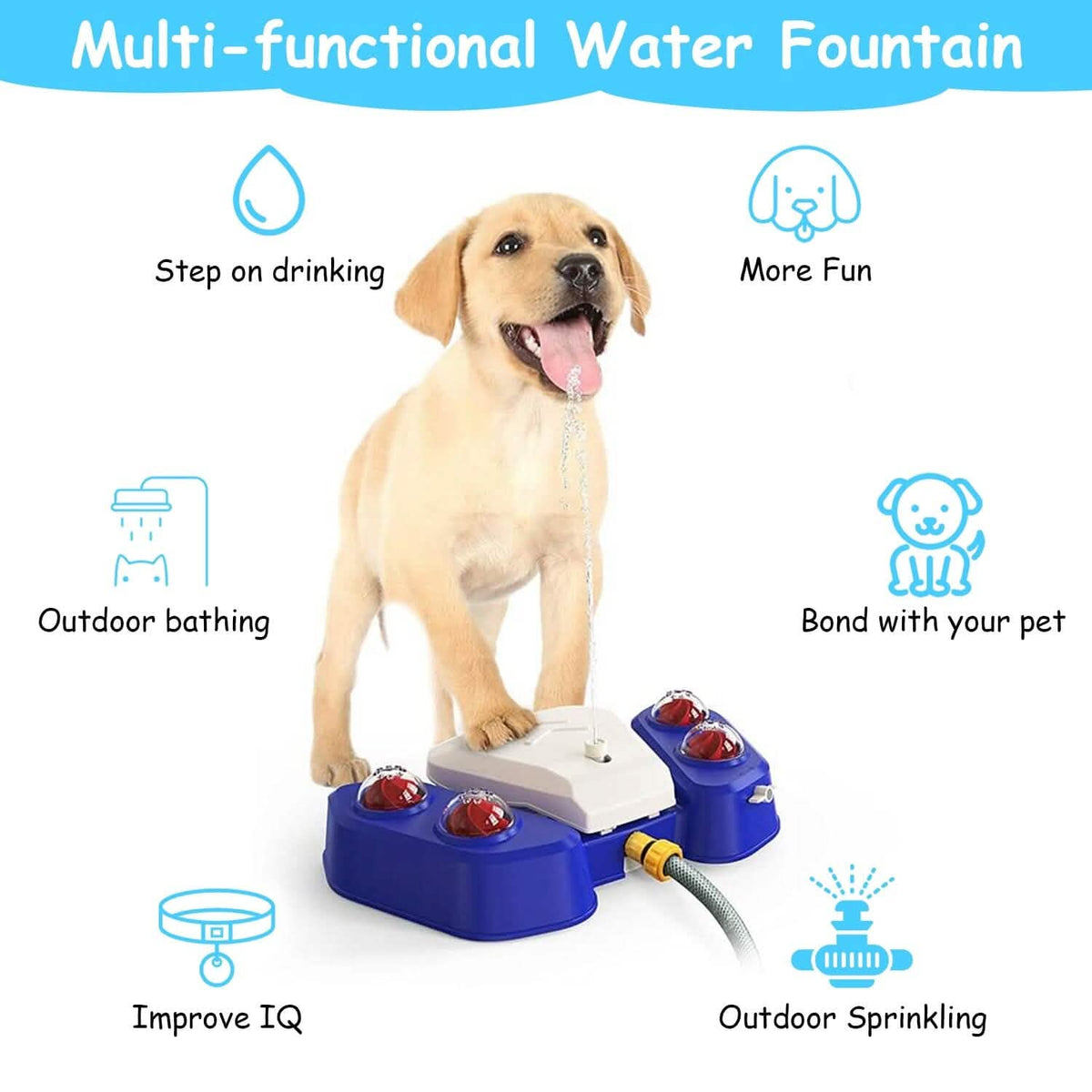 Multifunctional Automatic Pet Water Dispenser Outdoor Step-on Activated Sprinkler - A-1 Thread Vault