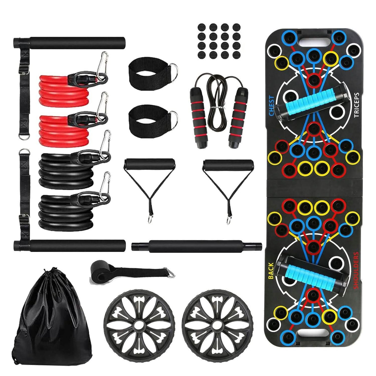 Multifunctional Push Up Board Home Strength Training Equipment with 15 Fitness Accessories - A-1 Thread Vault