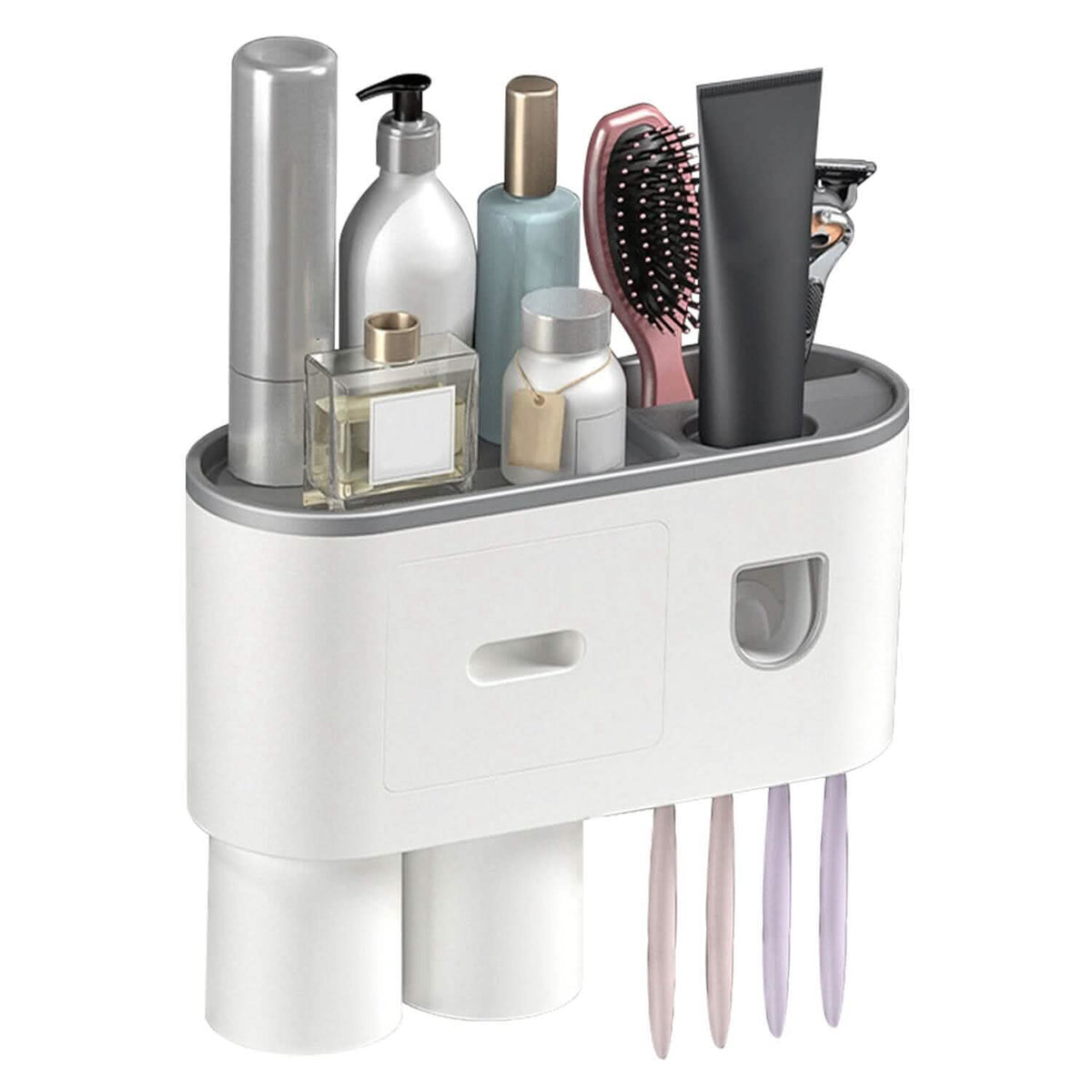 Multifunctional Wall Mount Toothbrush Holder Rack Organizer - A-1 Thread Vault