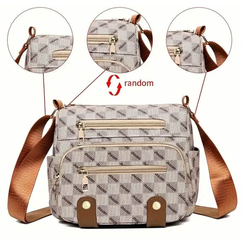 Multiple Pockets Trendy Plaid Crossbody Bag - A-1 Thread Vault