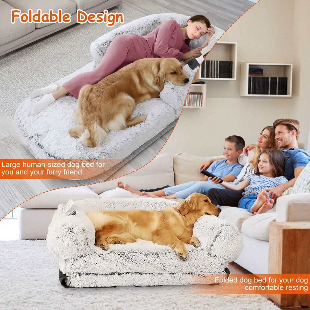 Napping Human-Sized Dog Bed Machine Washable Zipped Removable Cover - A-1 Thread Vault