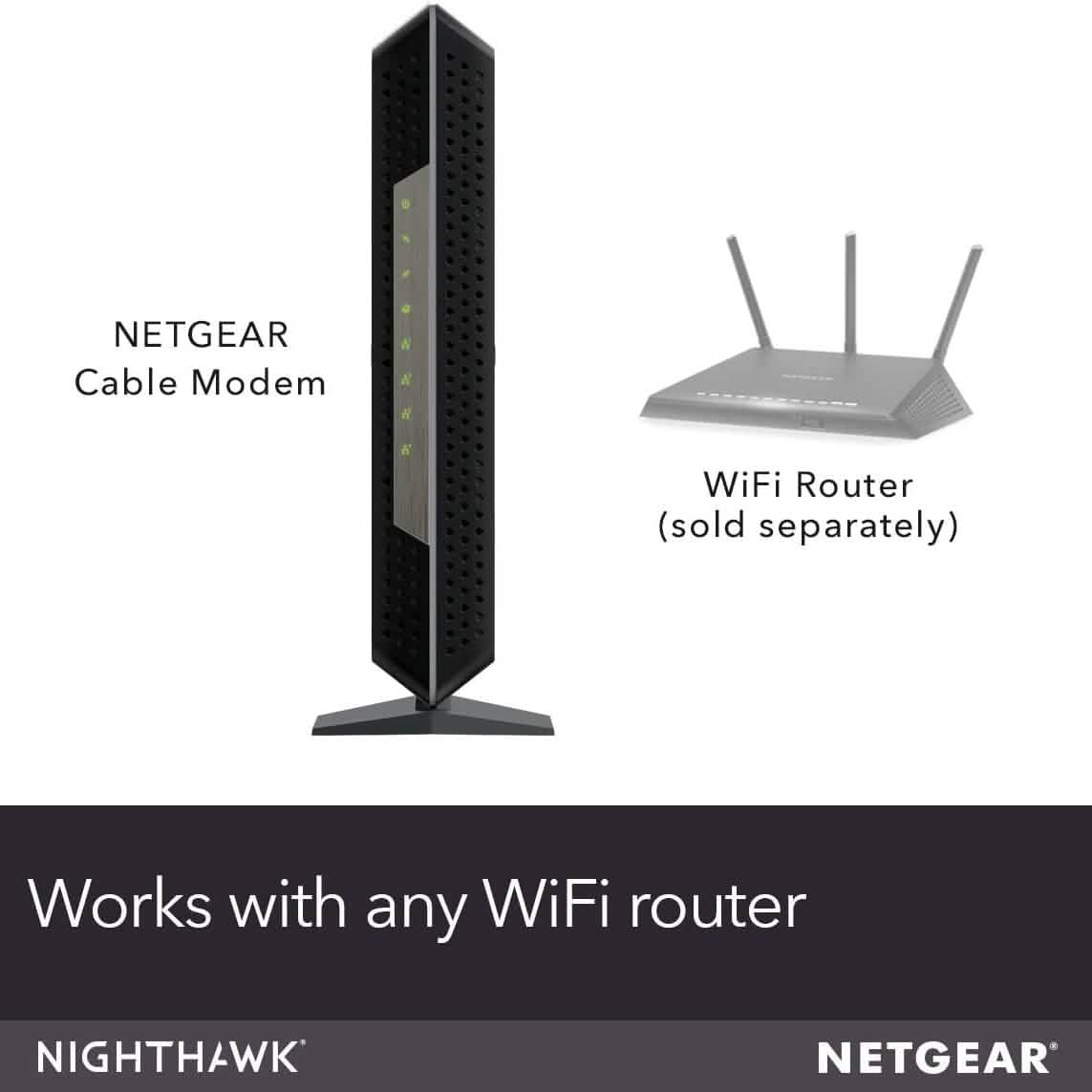 NETGEAR Nighthawk Cable Modem CM1200 - Compatible with all Cable Providers (Refurbished) - A-1 Thread Vault