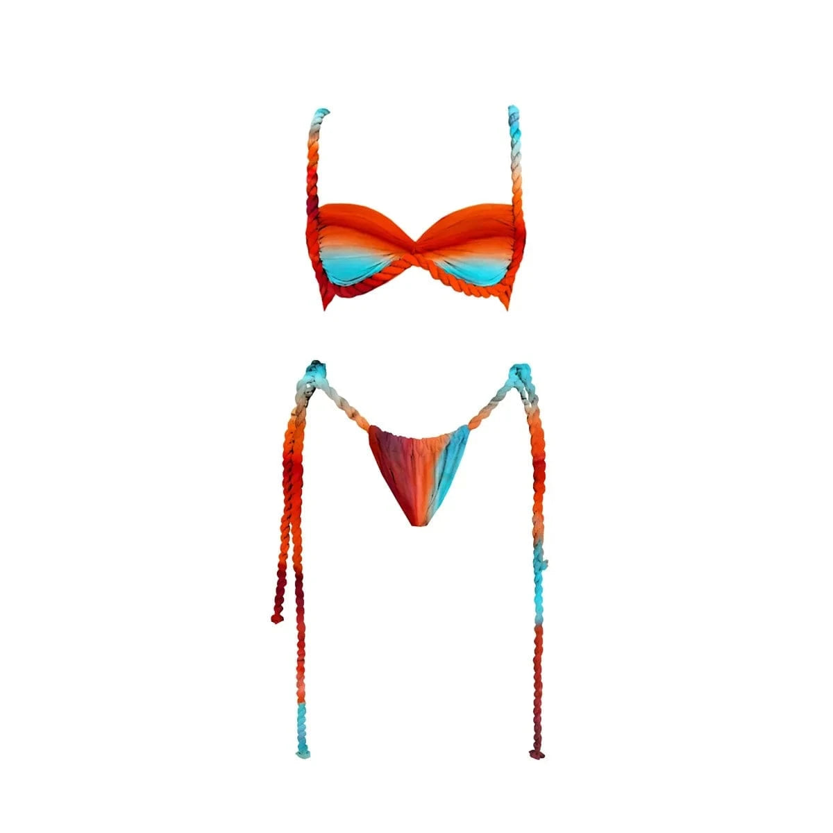 New 3Pcs Crochet Bikini Women Swimsuit Sexy Swimwear Halter Biquini Push Up Swim Suit Strappy Bodysuit Female Bathsuit Beachwear - A-1 Thread Vault