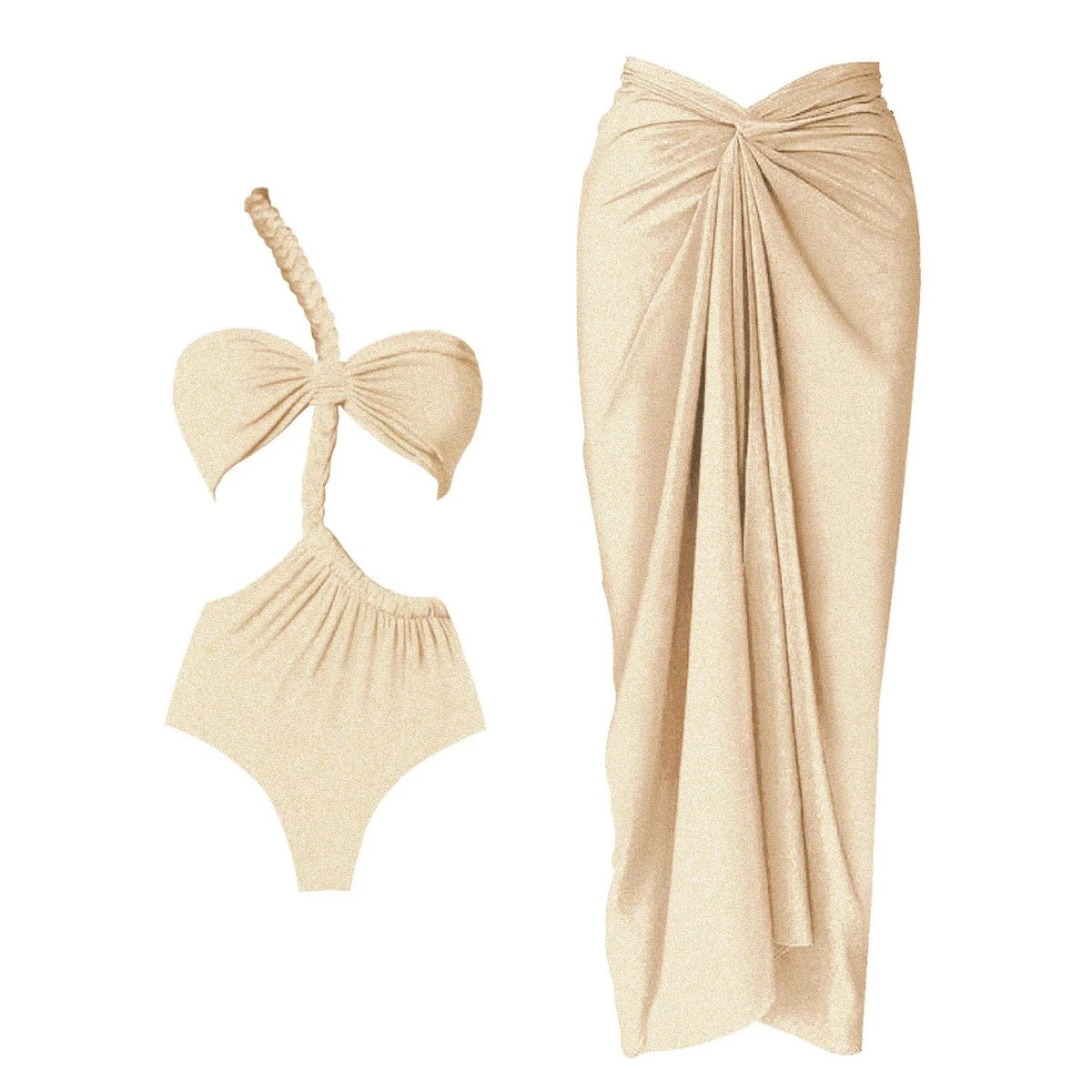 New 3Pcs Crochet Bikini Women Swimsuit Sexy Swimwear Halter Biquini Push Up Swim Suit Strappy Bodysuit Female Bathsuit Beachwear - A-1 Thread Vault