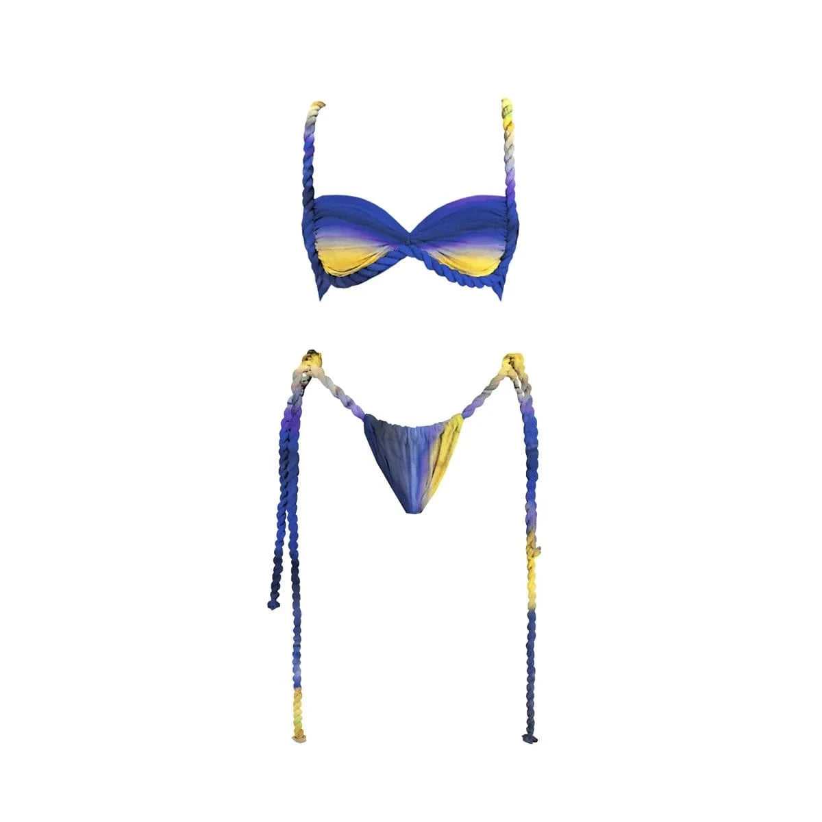 New 3Pcs Crochet Bikini Women Swimsuit Sexy Swimwear Halter Biquini Push Up Swim Suit Strappy Bodysuit Female Bathsuit Beachwear - A-1 Thread Vault